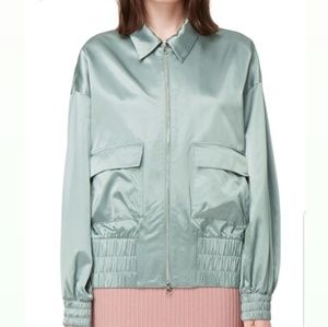 WEEKDAY teal satin jacket